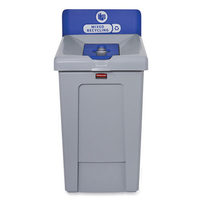 Slim Jim Recycling Station 1-stream, Mixed Recycling Station, 33 Gal, Resin, Gray Slim Jim Recycling Station 1-stream, Mixed Recycling Station, 33 Gal, Resin, Gray