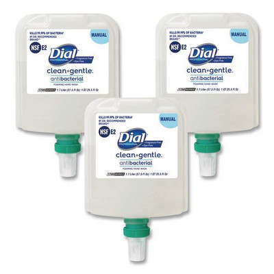 Clean+gentle Antibacterial Foaming Hand Wash Refill For Dial 1700 Dispenser, Fragrance Free, 1.7 L, 3/carton - VISDIA32094