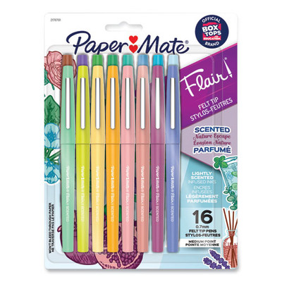 Flair Scented Felt Tip Porous Point Pen, Nature Escape Scents, Medium 0.7 Mm, Assorted Ink And Barrel Colors, 16/pack Flair Scented Felt Tip Porous Point Pen, Nature Escape Scents, Medium 0.7 Mm, Assorted Ink And Barrel Colors, 16/pack