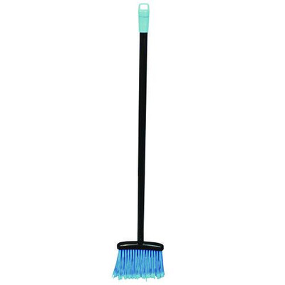 Lobby Dust Pan Broom, 36.86", Black/blue