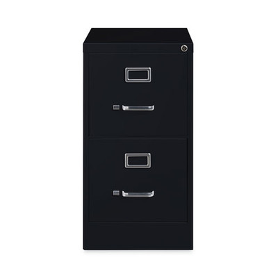 Two-drawer Economy Vertical File, Letter-size File Drawers, Black, 15" X 22" X 28.37"