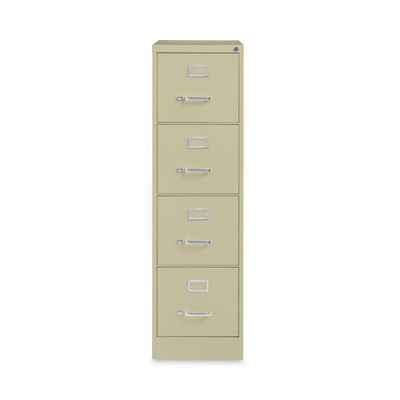 Four-drawer Economy Vertical File, Letter-size File Drawers, 15" X 26.5" X 52", Putty Four-drawer Economy Vertical File, Letter-size File Drawers, 15" X 26.5" X 52", Putty