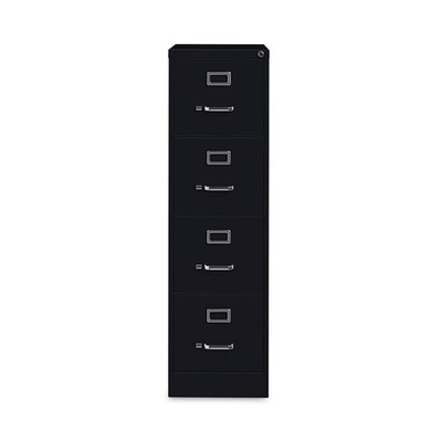 Four-drawer Economy Vertical File, Letter-size File Drawers, 15" X 26.5" X 52", Black Four-drawer Economy Vertical File, Letter-size File Drawers, 15" X 26.5" X 52", Black