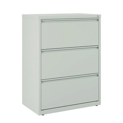 Lateral File, 3 Legal/letter-size File Drawers, Light Gray, 30" X 18.62" X 40.25"