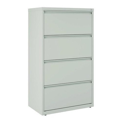 Lateral File, 4 Legal/letter-size File Drawers, Light Gray, 30" X 18.62" X 52.5"