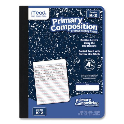 Primary Composition Book, Manuscript Format, Blue/white Cover, (100) 9.75 X 7.5 Sheets