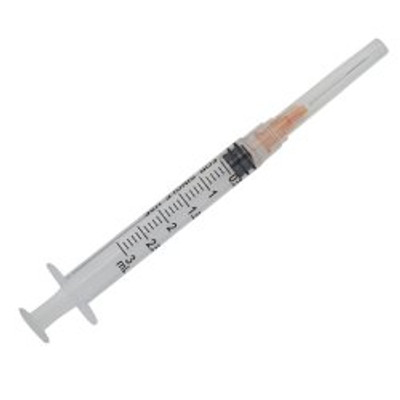 Standard Hypodermic Syringe with Needle McKesson 3 mL 1 Inch 25 Gauge NonSafety Thin Wall