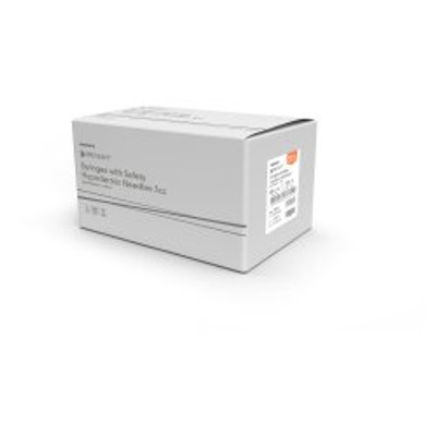 Safety Hypodermic Syringe with Needle McKesson Prevent® 3 mL 1 Inch 25 Gauge Hinged Safety Needle Ultra Thin Wall Safety Hypodermic Syringe with Needle McKesson Prevent® 3 mL 1 Inch 25 Gauge Hinged Safety Needle Ultra Thin Wall