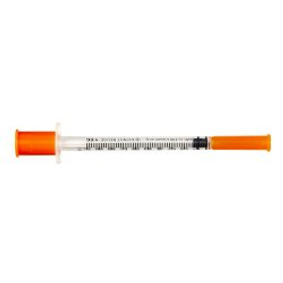Standard Insulin Syringe with Needle McKesson 1 mL 1/2 Inch 28 Gauge NonSafety Regular Wall