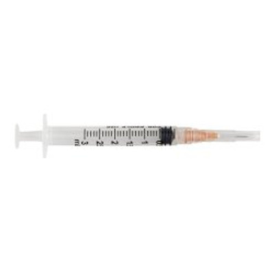 Standard Hypodermic Syringe with Needle McKesson 3 mL 5/8 Inch 25 Gauge NonSafety Thin Wall