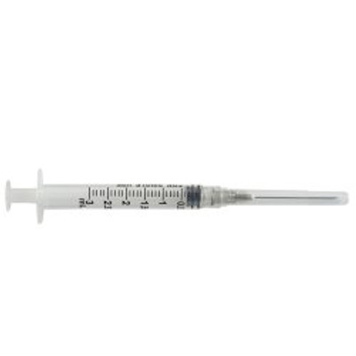 Standard Hypodermic Syringe with Needle McKesson 3 mL 1-1/2 Inch 22 Gauge NonSafety Thin Wall