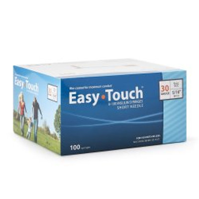 Standard Insulin Syringe with Needle EasyTouch 1 mL 5/16 Inch 30 Gauge NonSafety Thin Wall Standard Insulin Syringe with Needle EasyTouch 1 mL 5/16 Inch 30 Gauge NonSafety Thin Wall