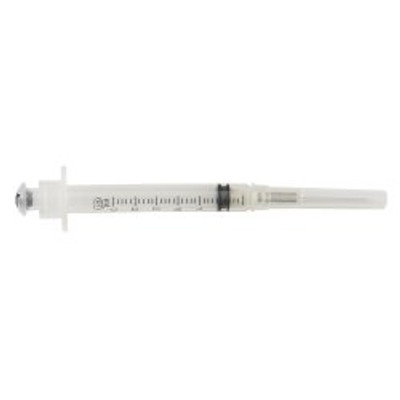Safety Hypodermic Syringe with Needle VanishPoint® 3 mL 1 Inch 22 Gauge Retractable Safety Needle Regular Wall Safety Hypodermic Syringe with Needle VanishPoint® 3 mL 1 Inch 22 Gauge Retractable Safety Needle Regular Wall