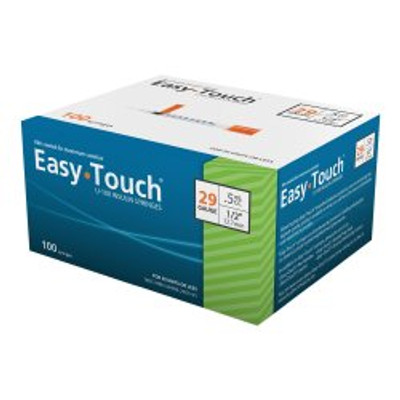 Standard Insulin Syringe with Needle EasyTouch 0.5 mL 1/2 Inch 29 Gauge NonSafety Thin Wall Standard Insulin Syringe with Needle EasyTouch 0.5 mL 1/2 Inch 29 Gauge NonSafety Thin Wall