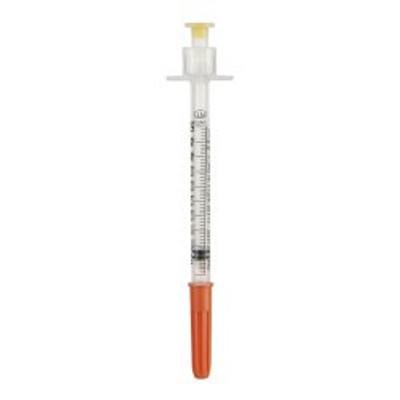 Safety Insulin Syringe with Needle VanishPoint® 0.5 mL 1/2 Inch 30 Gauge Retractable Safety Needle Regular Wall Safety Insulin Syringe with Needle VanishPoint® 0.5 mL 1/2 Inch 30 Gauge Retractable Safety Needle Regular Wall