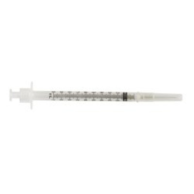 Safety Tuberculin Syringe with Needle VanishPoint® 1 mL 5/8 Inch 25 Gauge Retractable Safety Needle Regular Wall Safety Tuberculin Syringe with Needle VanishPoint® 1 mL 5/8 Inch 25 Gauge Retractable Safety Needle Regular Wall