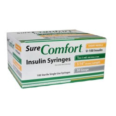 Standard Insulin Syringe with Needle Surecomfort® 1 mL 5/16 Inch 30 Gauge NonSafety Regular Wall Standard Insulin Syringe with Needle Surecomfort® 1 mL 5/16 Inch 30 Gauge NonSafety Regular Wall