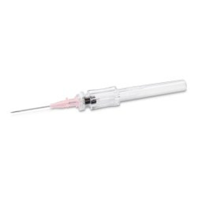 Peripheral IV Catheter TrueSafe Comfort 20 Gauge 1.88 Inch Polyurethane Straight Hub Non Blood Control Push Button Safety