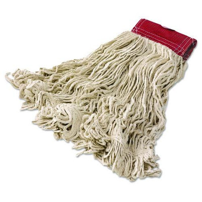 Super Stitch Cotton Looped End Wet Mop Head, Large, 5" Red Headband
