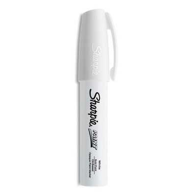 Permanent Paint Marker, Extra-broad Chisel Tip, White