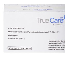 IV Pump Set McKesson Pump 1 Port 10 Drops / mL Drip Rate Without Filter 102 Inch Tubing Solution Without Flow Regulator