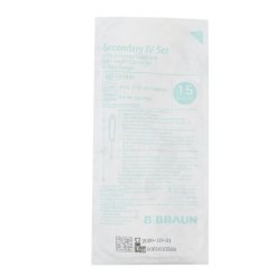 Secondary IV Administration Set BBraun Gravity Without Ports 15 Drops / mL Drip Rate Without Filter 40 Inch Tubing Solution Secondary IV Administration Set BBraun Gravity Without Ports 15 Drops / mL Drip Rate Without Filter 40 Inch Tubing Solution