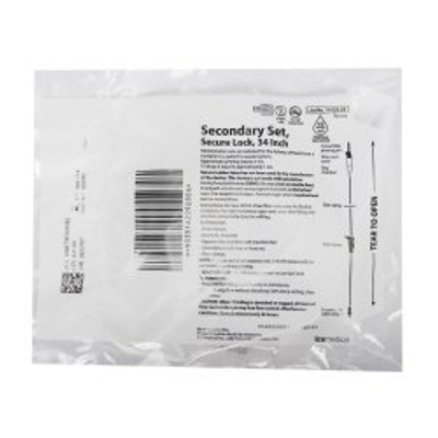 Secondary IV Administration Set ICU Gravity Without Ports 15 Drops / mL Drip Rate Without Filter 34 Inch Tubing Solution Secondary IV Administration Set ICU Gravity Without Ports 15 Drops / mL Drip Rate Without Filter 34 Inch Tubing Solution