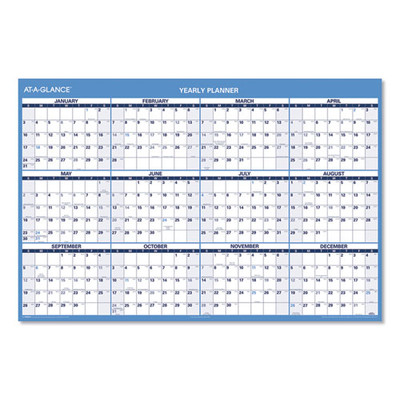 Horizontal Reversible/erasable Wall Planner, 48 X 32, White/blue Sheets, 12-month (jan To Dec): 2022 Horizontal Reversible/erasable Wall Planner, 48 X 32, White/blue Sheets, 12-month (jan To Dec): 2022