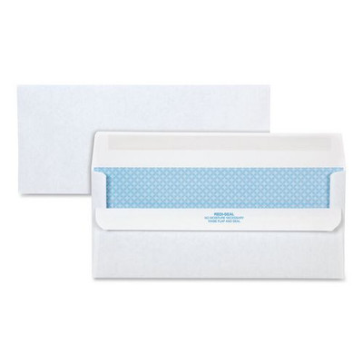 Redi-seal Envelope, Security Tinted, #10, Commercial Flap, Redi-seal Closure, 4.13 X 9.5, White, 500/box