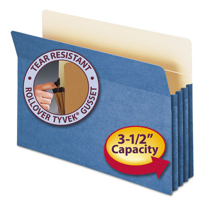Colored File Pockets, 3.5" Expansion, Legal Size, Blue Colored File Pockets, 3.5" Expansion, Legal Size, Blue