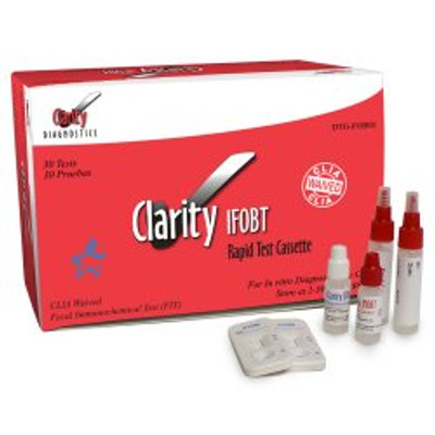 Cancer Screening Test Kit Clarity® IFOBT Fecal Occult Blood Test (iFOB or FIT) 30 Tests CLIA Waived