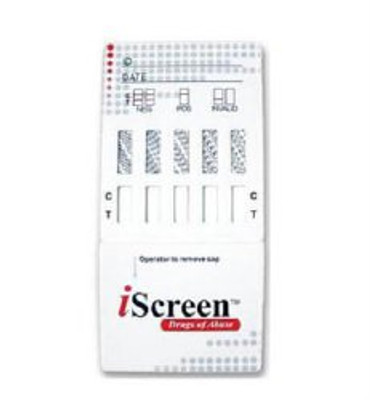 Drugs of Abuse Test Kit iScreen® BZO, COC, mAMP/MET, MOP, THC 25 Tests CLIA Non-Waived