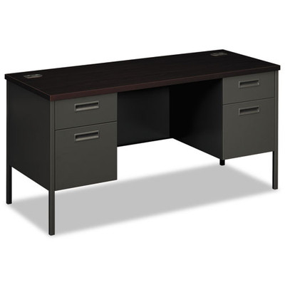 Metro Series Kneespace Credenza, 60w X 24d X 29.5h, Mahogany/charcoal Metro Series Kneespace Credenza, 60w X 24d X 29.5h, Mahogany/charcoal