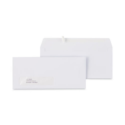 Business Envelope, Address Window, #10, Commercial Flap, Gummed Closure, 4.13 X 9.5, White, 250/box