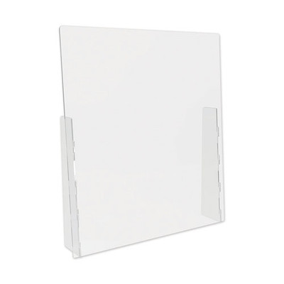 Counter Top Barrier With Full Shield, 31.75" X 6" X 36", Polycarbonate, Clear, 2/carton Counter Top Barrier With Full Shield, 31.75" X 6" X 36", Polycarbonate, Clear, 2/carton