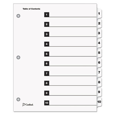 Onestep Printable Table Of Contents And Dividers, 10-tab, 1 To 10, 11 X 8.5, White, 1 Set Onestep Printable Table Of Contents And Dividers, 10-tab, 1 To 10, 11 X 8.5, White, 1 Set