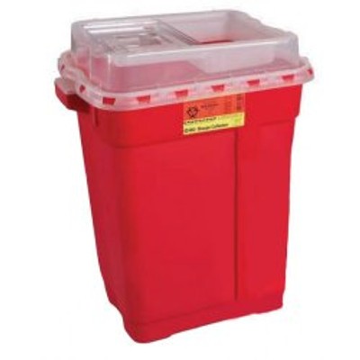 Sharps Container BD Red Base 26-1/4 H X 20 W X 14-3/4 D Inch Vertical Entry 19 Gallon Sharps Container BD Red Base 26-1/4 H X 20 W X 14-3/4 D Inch Vertical Entry 19 Gallon