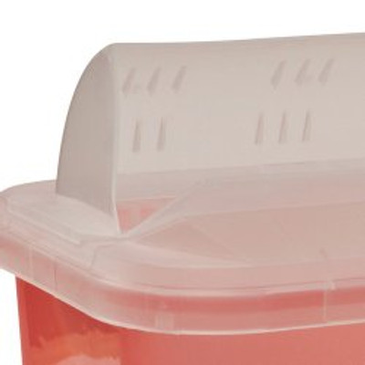 Sharps Container SharpSafety Translucent Red Base 10 H X 10-1/2 W X 7-1/4 D Inch Horizontal Entry 2 Gallon Sharps Container SharpSafety Translucent Red Base 10 H X 10-1/2 W X 7-1/4 D Inch Horizontal Entry 2 Gallon