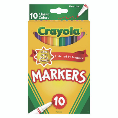Non-washable Marker, Fine Bullet Tip, Assorted Classic Colors, 10/pack Non-washable Marker, Fine Bullet Tip, Assorted Classic Colors, 10/pack