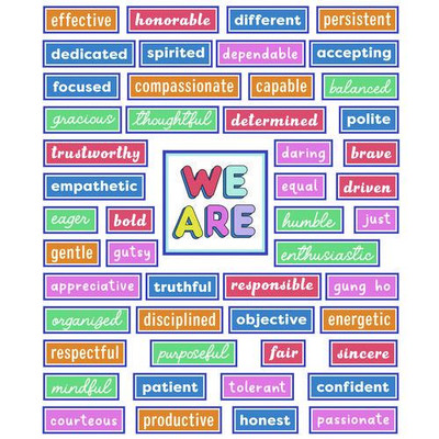 Motivational Bulletin Board Sets, 52-piece Set, We Stick Together: Motivational, 7.9" X 15", Multicolor