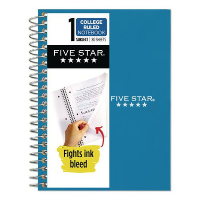 Wirebound Notebook, 1-subject, Medium/college Rule, Randomly Assorted Cover Color (80) 7.5 X 5.5 Sheets