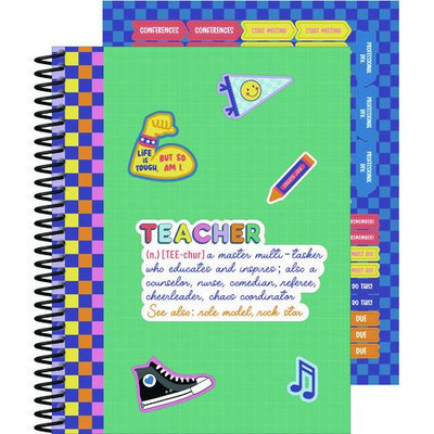 Teacher Planners, Weekly/monthly, Two-page Spread, 11 X 8.5, Multicolor Cover, We Stick Together Theme
