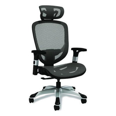 Minerva Ergonomic Mesh Swivel Task Chair, Supports Up To 275 Lb, 17.24 To 20.98 Seat Height, Gray Seat, Gray Back, Black Base