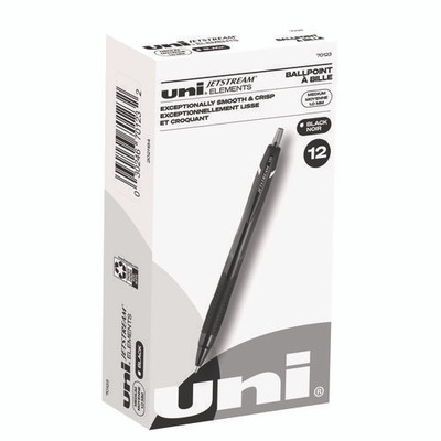 Jetstream Elements Hybrid Gel Pen, Retractable, Medium 1 Mm, Black Ink, Black Barrel, Dozen Jetstream Elements Hybrid Gel Pen, Retractable, Medium 1 Mm, Black Ink, Black Barrel, Dozen