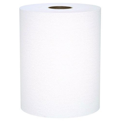 Universal 100% Recycled Fiber Hard Roll Paper Towels, 1-ply, 8" X 800 Ft, White, 6 Rolls/carton