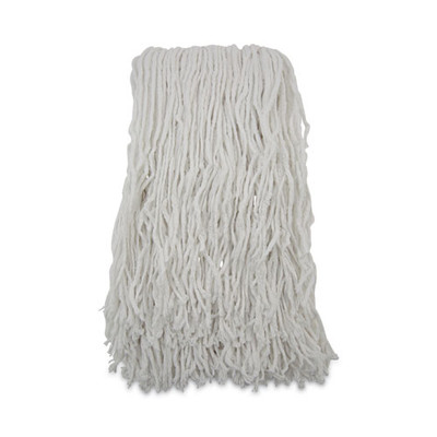 Cut-end Wet Mop Heads, Rayon, White, 12/carton