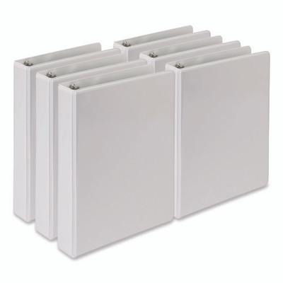 Economy Round Ring View Binders, 3 Rings, 1" Capacity, 8.5 X 5.5, White, 6/carton Economy Round Ring View Binders, 3 Rings, 1" Capacity, 8.5 X 5.5, White, 6/carton