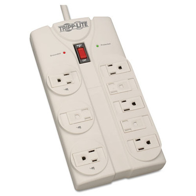 Protect It! Surge Protector, 8 Outlets, 8 Ft Cord, 1440 Joules, Light Gray Protect It! Surge Protector, 8 Outlets, 8 Ft Cord, 1440 Joules, Light Gray