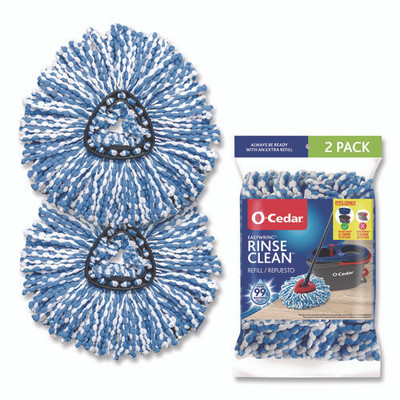 Rinse Clean Refill, Microfiber, Custom Size For Rinse Clean Mop System, Blue/white, 2/pack, 6 Packs/carton Rinse Clean Refill, Microfiber, Custom Size For Rinse Clean Mop System, Blue/white, 2/pack, 6 Packs/carton