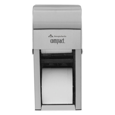 Compact Vertical Double Roll Coreless Dispenser, 6 X 6.5 X 13.5, Stainless Steel Compact Vertical Double Roll Coreless Dispenser, 6 X 6.5 X 13.5, Stainless Steel